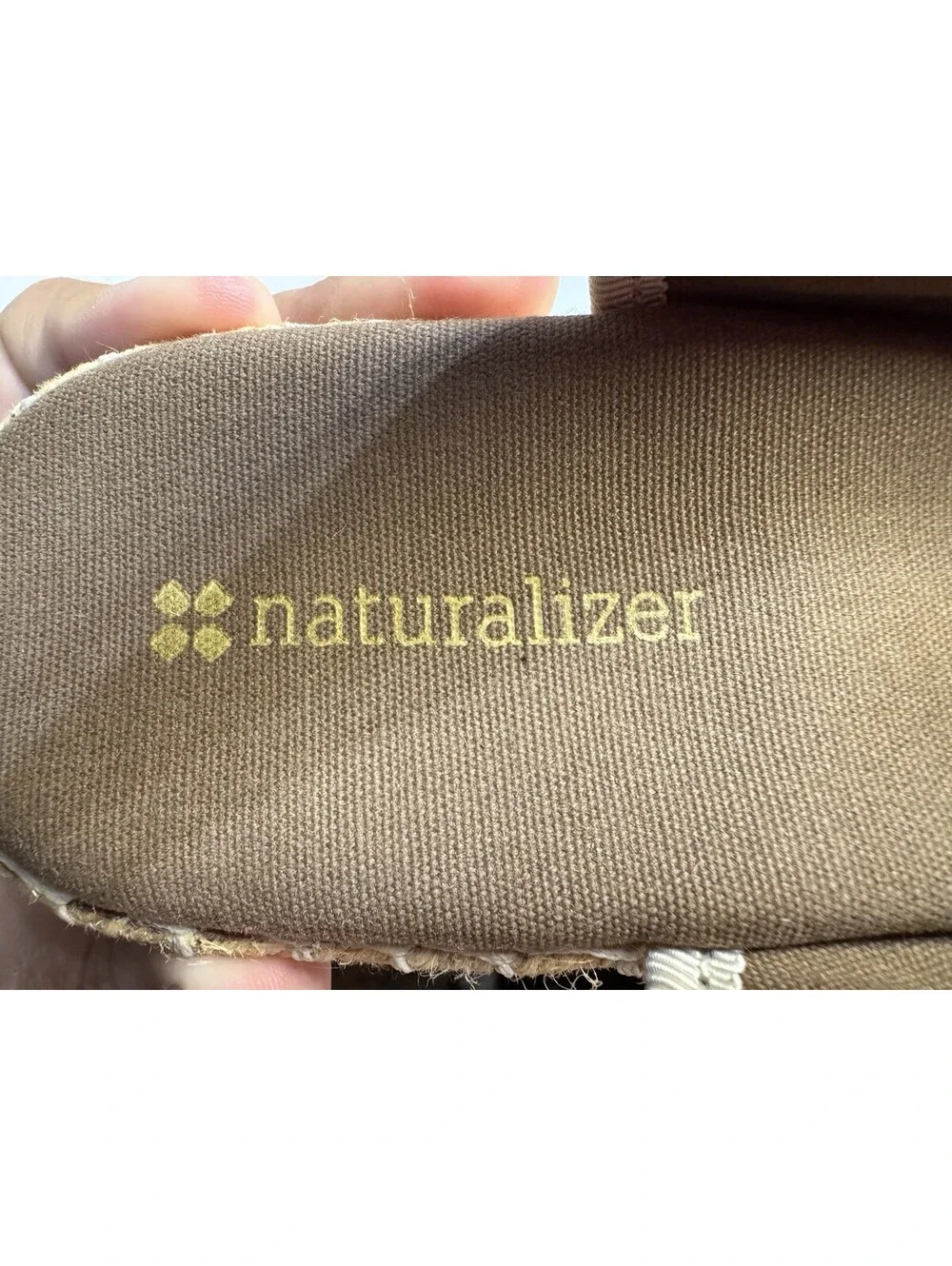Naturalizer Women's Brown/Beige Comfy Straw Wedge Espadrille Sandals Size 8M